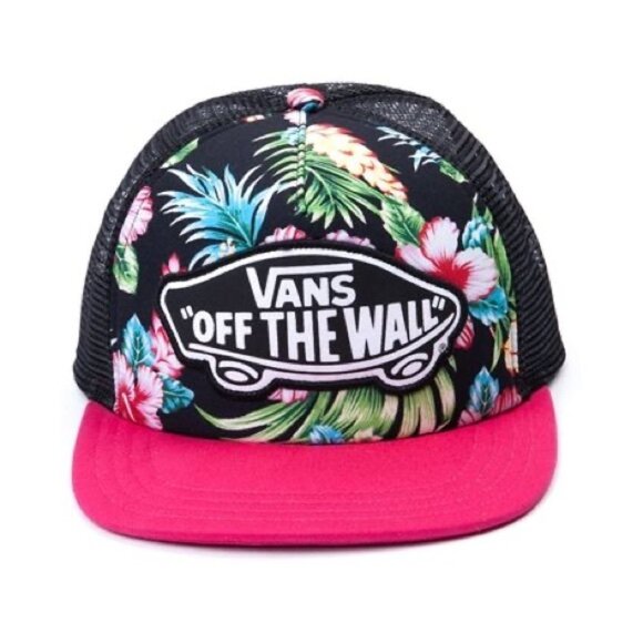 •SOLD•| Vans| Y2K Off the Wall Snap Back Wide Brim Tropical Floral Pink Hat Cap - Picture 4 of 4